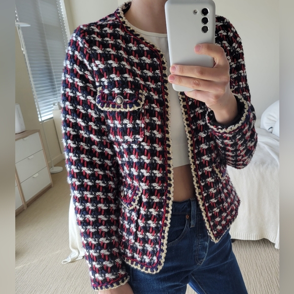 Zara Tweed Jacket Blazer Women S - Picture 4 of 8